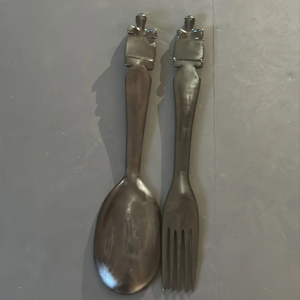Gifted 🌸Turtle Handle Wooden Spoon and Fork_6